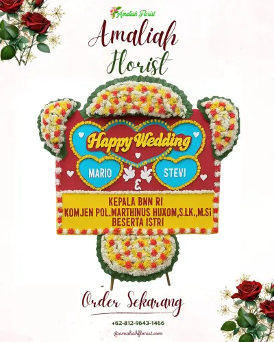 Karangan Papan Bunga Pernikahan di Anduonohu